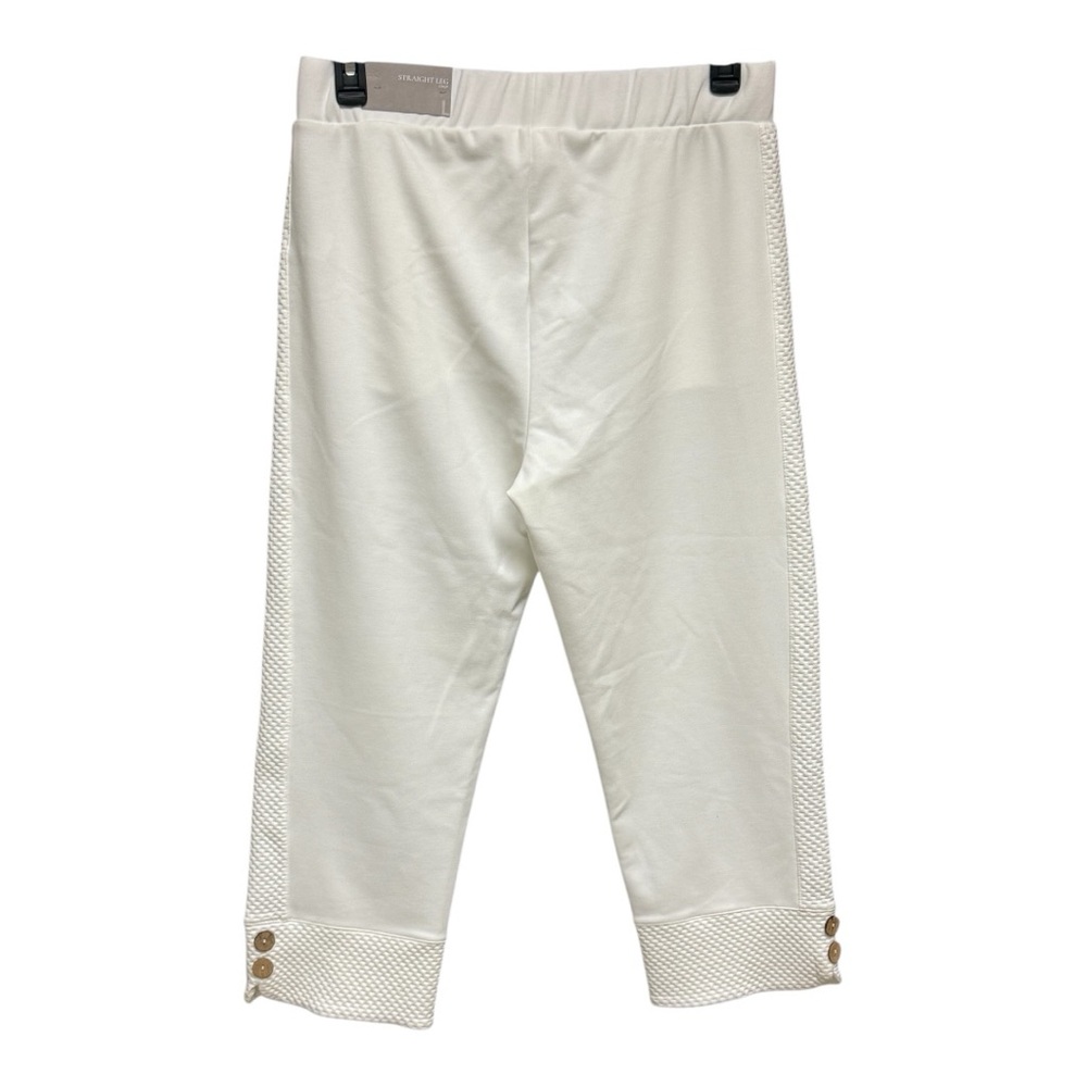 Soft Surroundings‎ Straight Leg Crop Pants White Textured Knit Large NWT - Picture 3 of 10